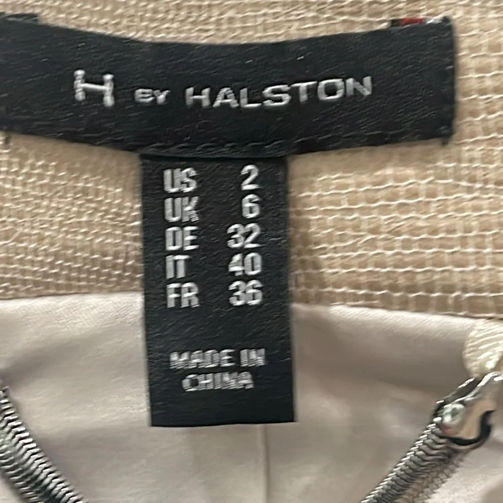 H by Halston Women's Size 2 Beige Cream Tan  Long Sleeve Zip Up lined Blazer - Picture 9 of 15